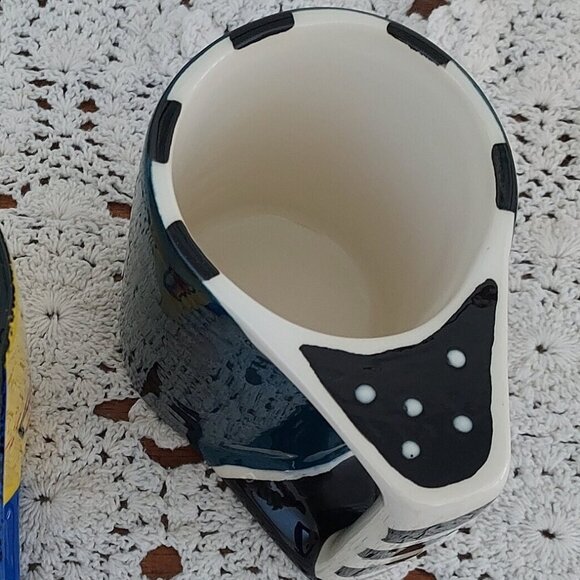 2 Hand Made Broussard, Art Studio Pottery Mugs, Hand Painted Vibrant Colors - Picture 9 of 12